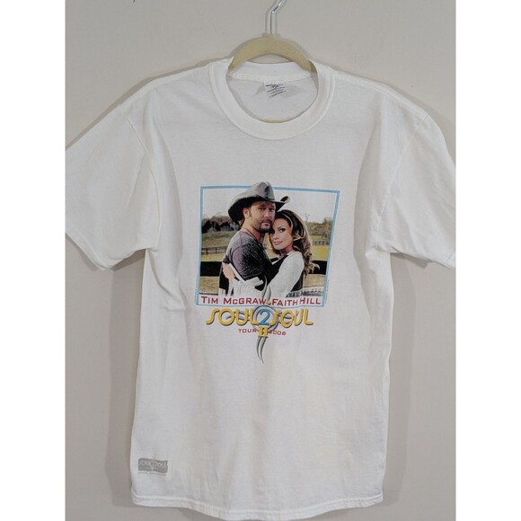 Vintage Tim McGraw Faith Hill Soul2Soul Tour Shirt Sz Large Country 2006 Tee - Picture 1 of 7